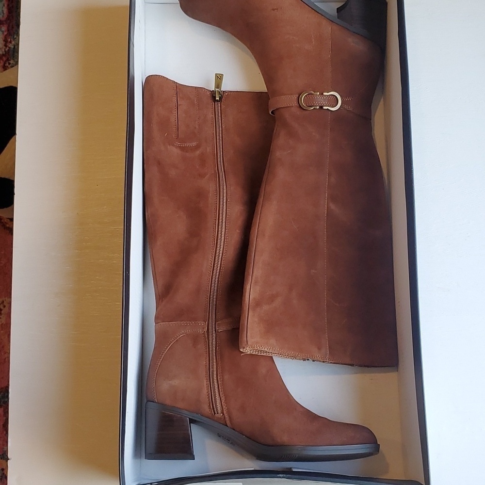 Naturalizer Light Brown Suede Sterling Saddle Knee High Boots 5 NWT - Picture 4 of 11